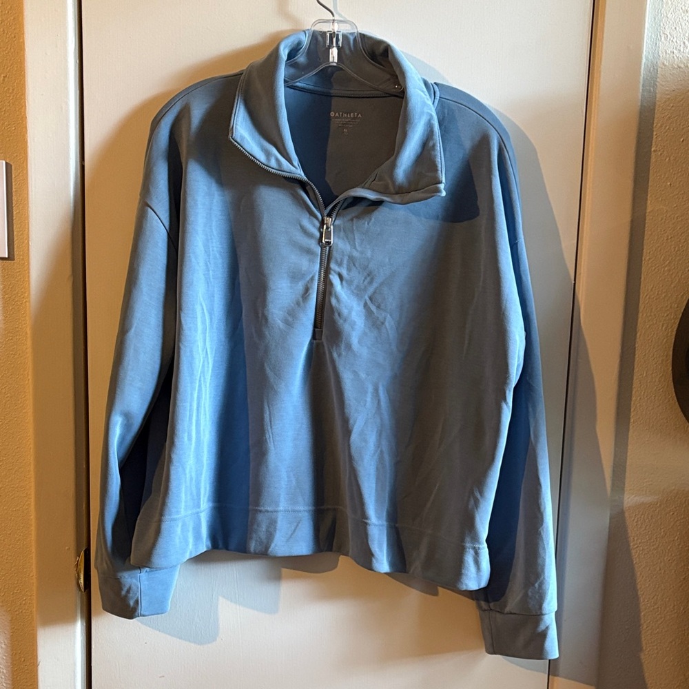 Athleta Blue Quarter-Zip Pullover XL